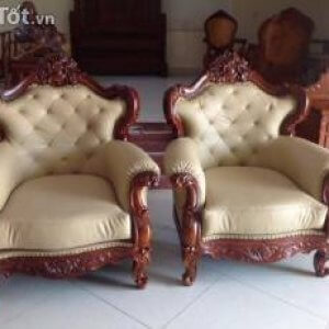 Bộ bọc đệm da thật hoa lan tây