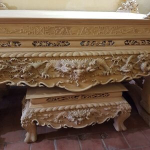 Sập Thờ Tứ Linh Chân 25 VIP